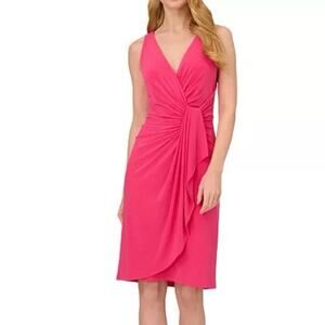 Adrianna Papell NWT pink Women's Sleeveless Draped Sheath Dress size 10